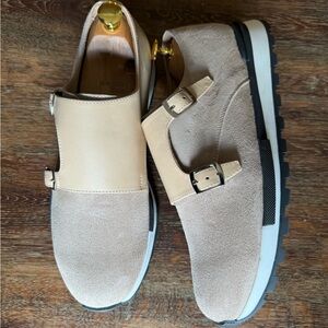 Handmade Tan suede Double Monk A5 sneakers by ALEX 5IVE